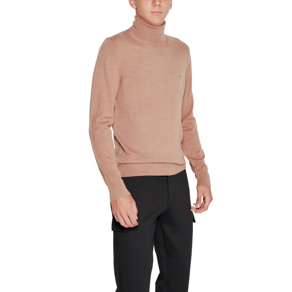 Beige Wool Sweater - Men's Knitwear for Fall/Winter