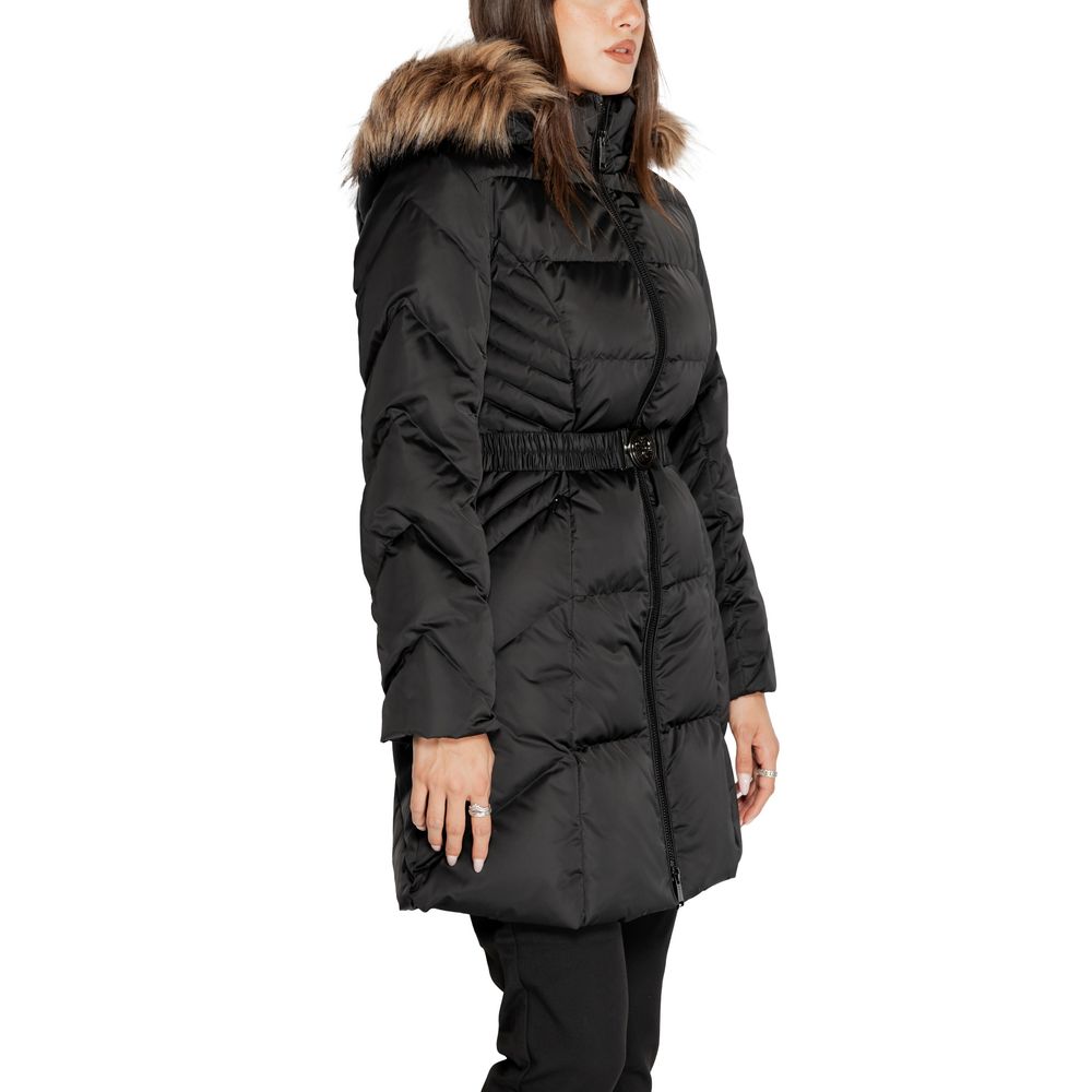 Guess Black Hooded & Belted Puffer Coat - Embrace Bold Winter Style