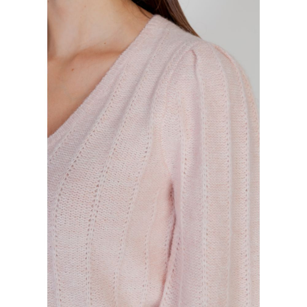 Chic Pink Polyester Sweater for Women
