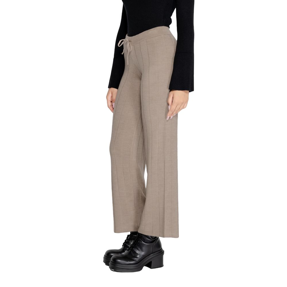 Beige Acrylic Women's Pants
