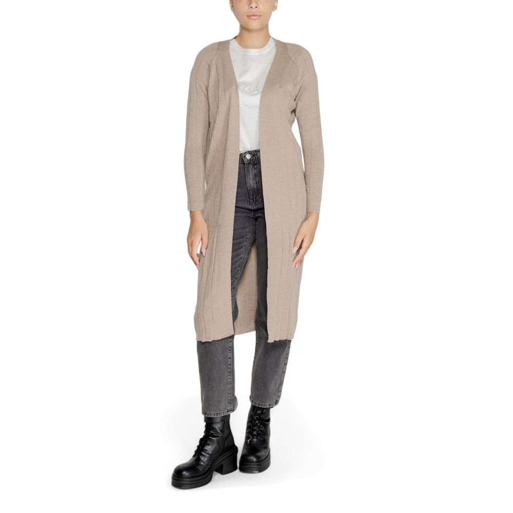 Cozy Beige Acrylic Cardigan for Women