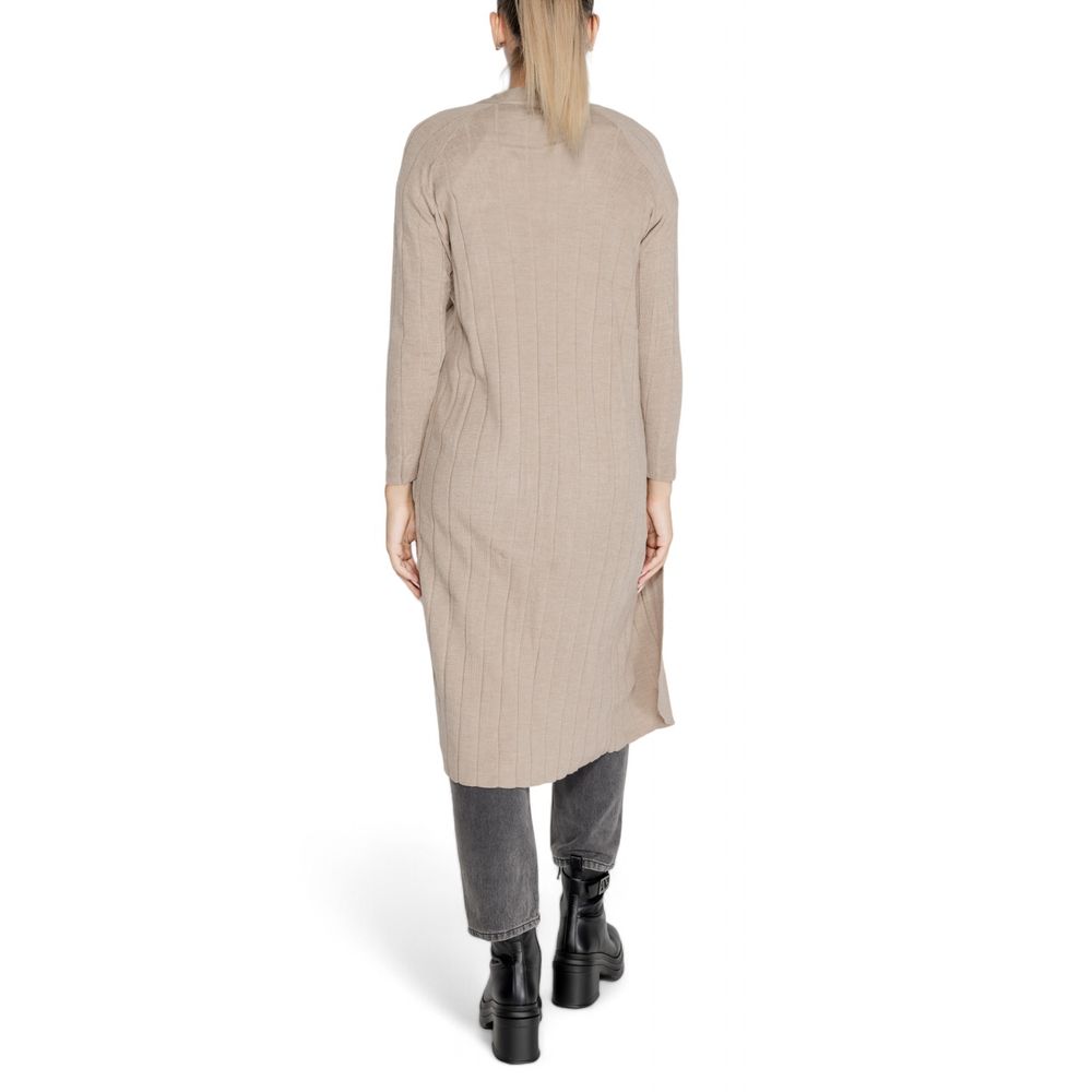 Cozy Beige Acrylic Cardigan for Women