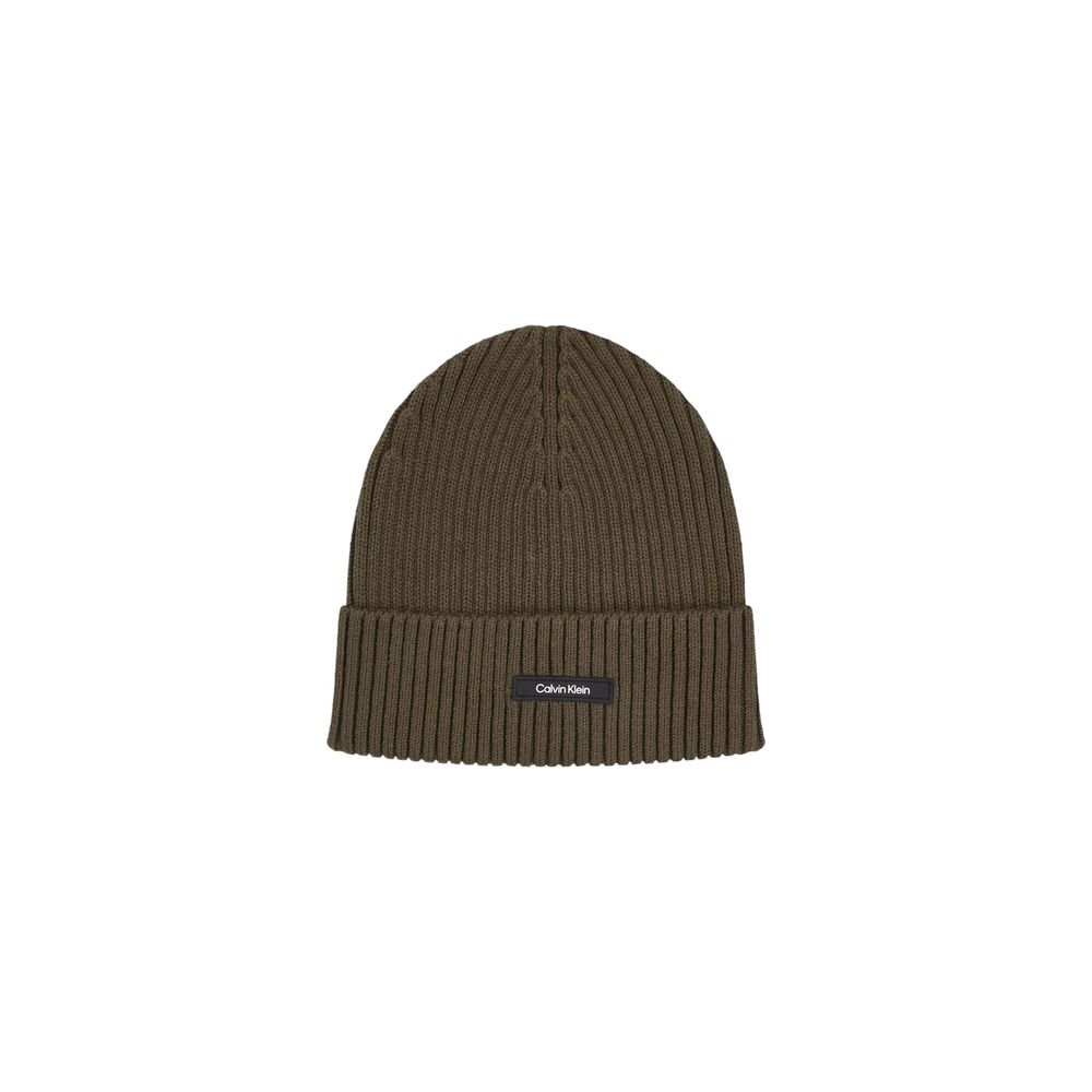 Calvin Klein Blue Organic Cotton Ribbed Beanie Hat