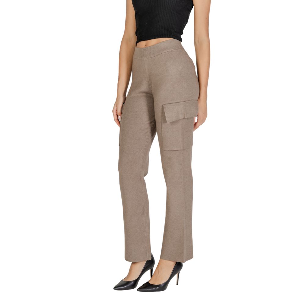 Beige Viscose Women's Jeans & Pant Collection for Fall/Winter