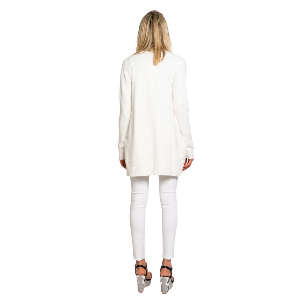 Elegant White Viscose Cardigan for Women