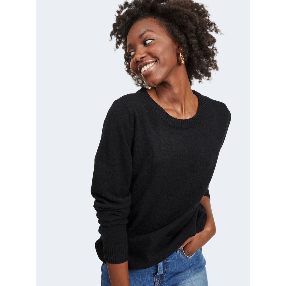 Essential Black Viscose Sweater for Women