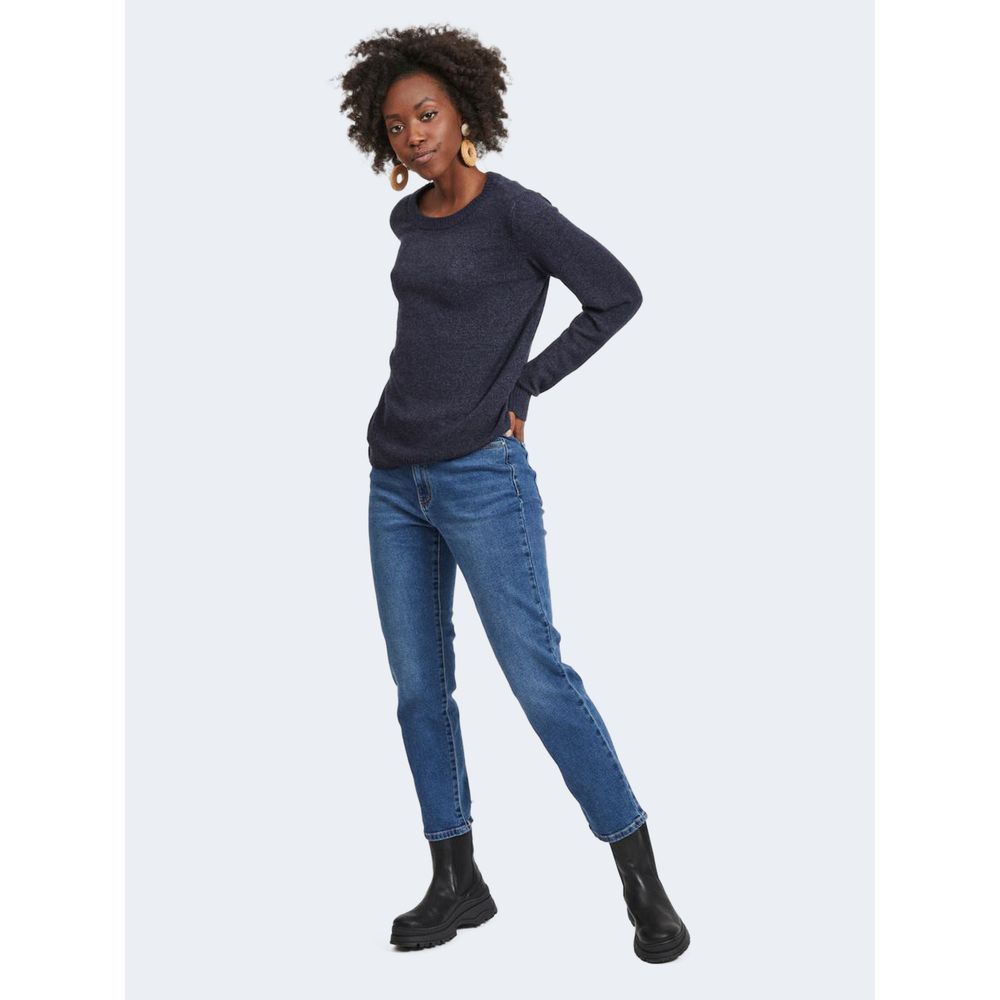 Chic Blue Viscose Sweater for Women