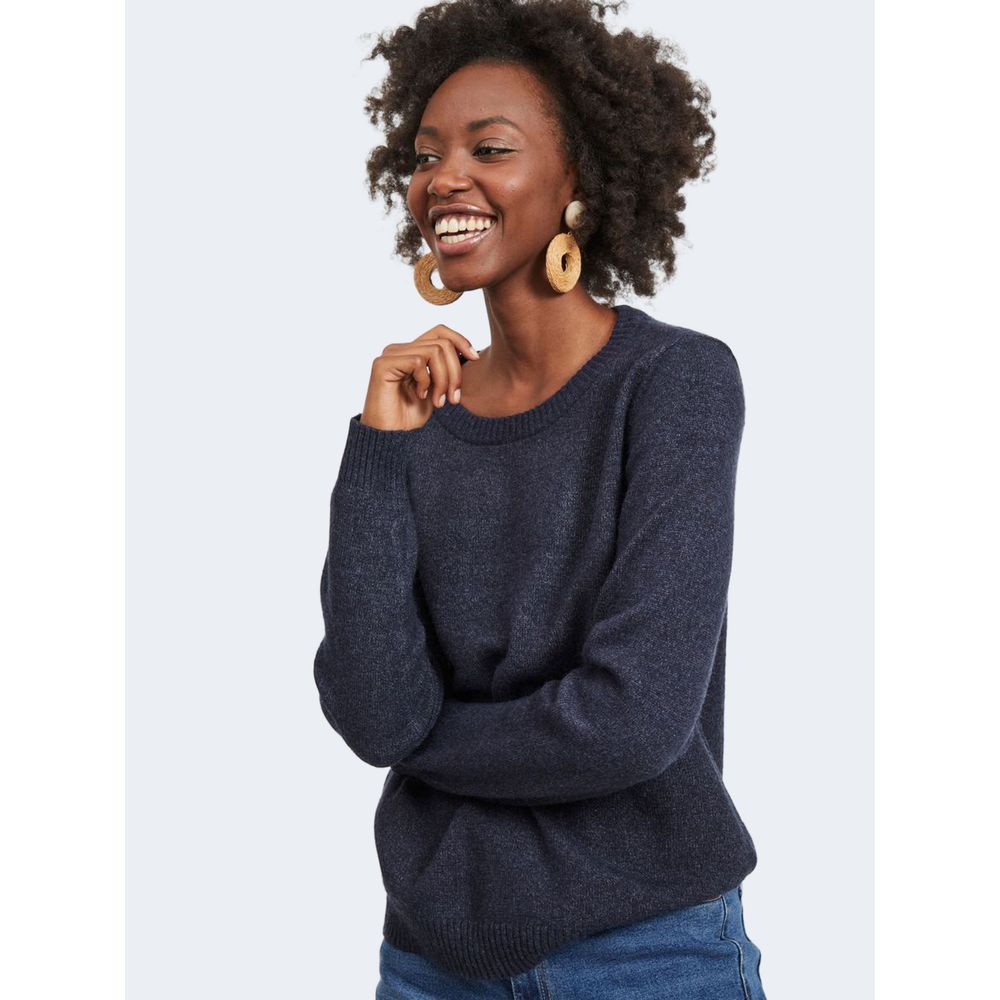 Chic Blue Viscose Sweater for Women