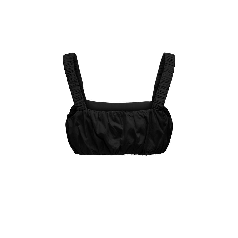 Only Black Cotton Top - ONLPAIGE SL Cropped Top