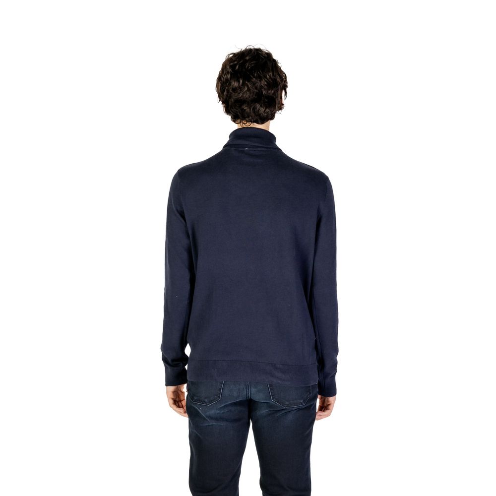 Classic Blue Cotton Sweater for Men