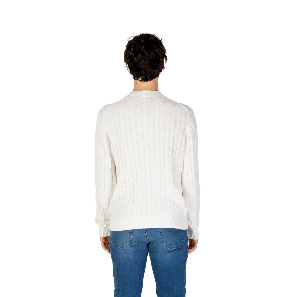 Classic White Cotton Sweater for Men