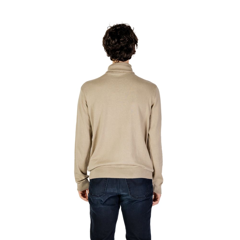 Beige Cotton Sweater - Men's Knitwear for Fall/Winter