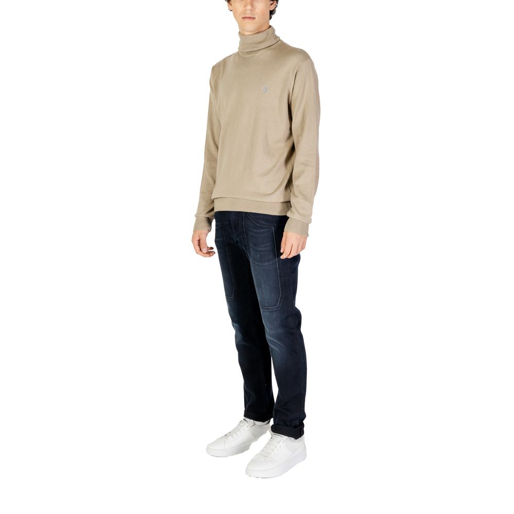 Beige Cotton Sweater - Men's Knitwear for Fall/Winter