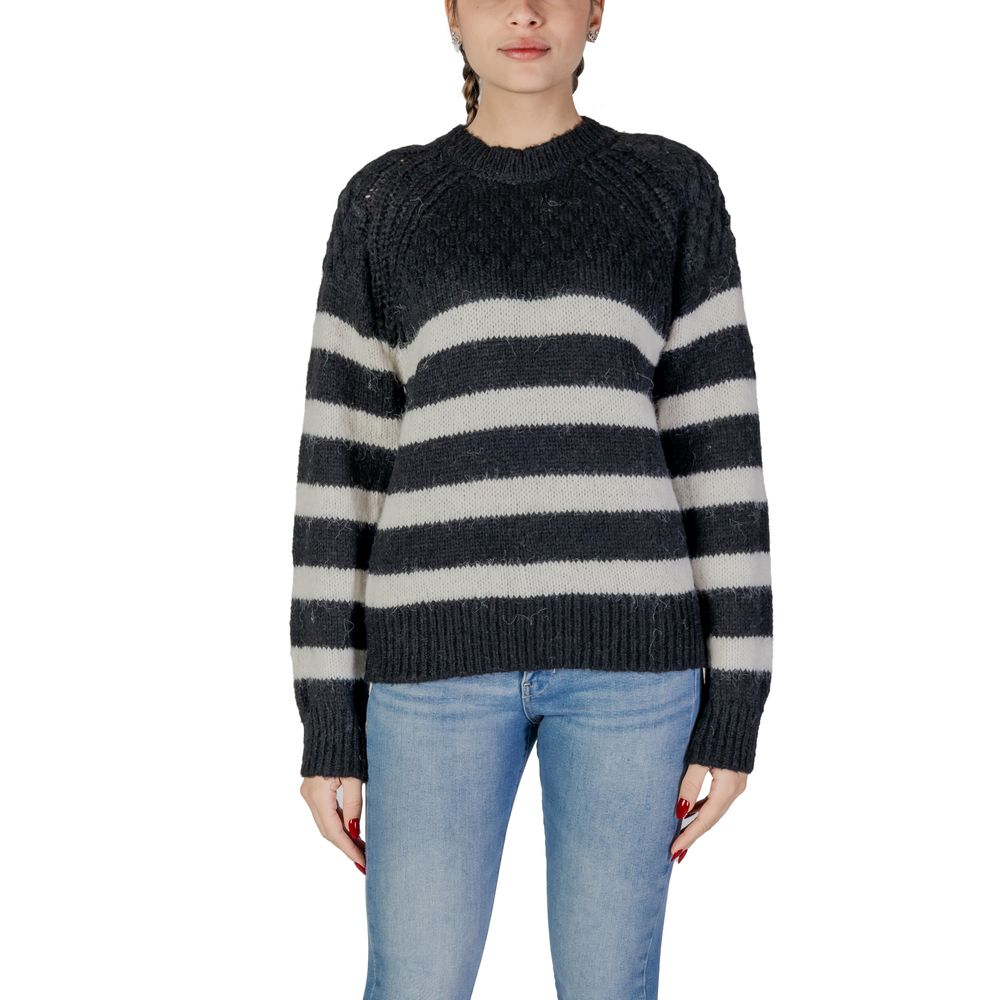 Sustainable Black and White Recycled Polyester Sweater