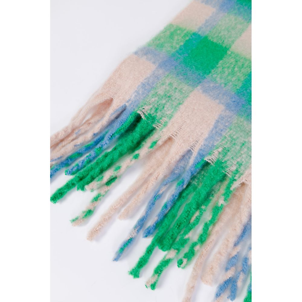 Elegant Green Polyester Scarf for Autumn/Winter