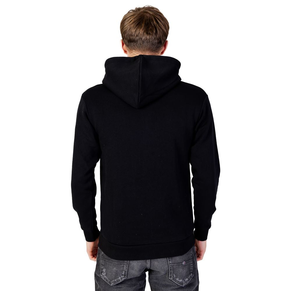 Black Polyester Sweater - Men's Hoodie for Fall/Winter