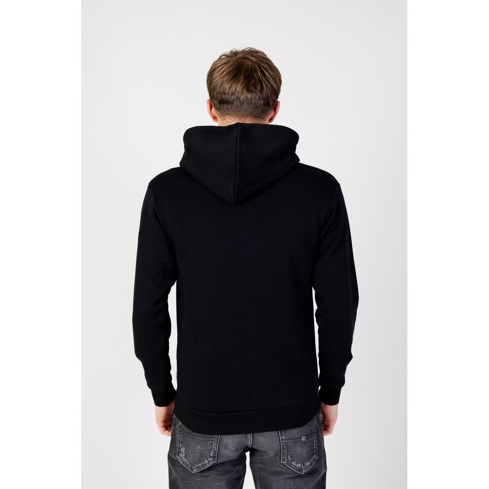 Black Polyester Sweater - Men's Hoodie for Fall/Winter
