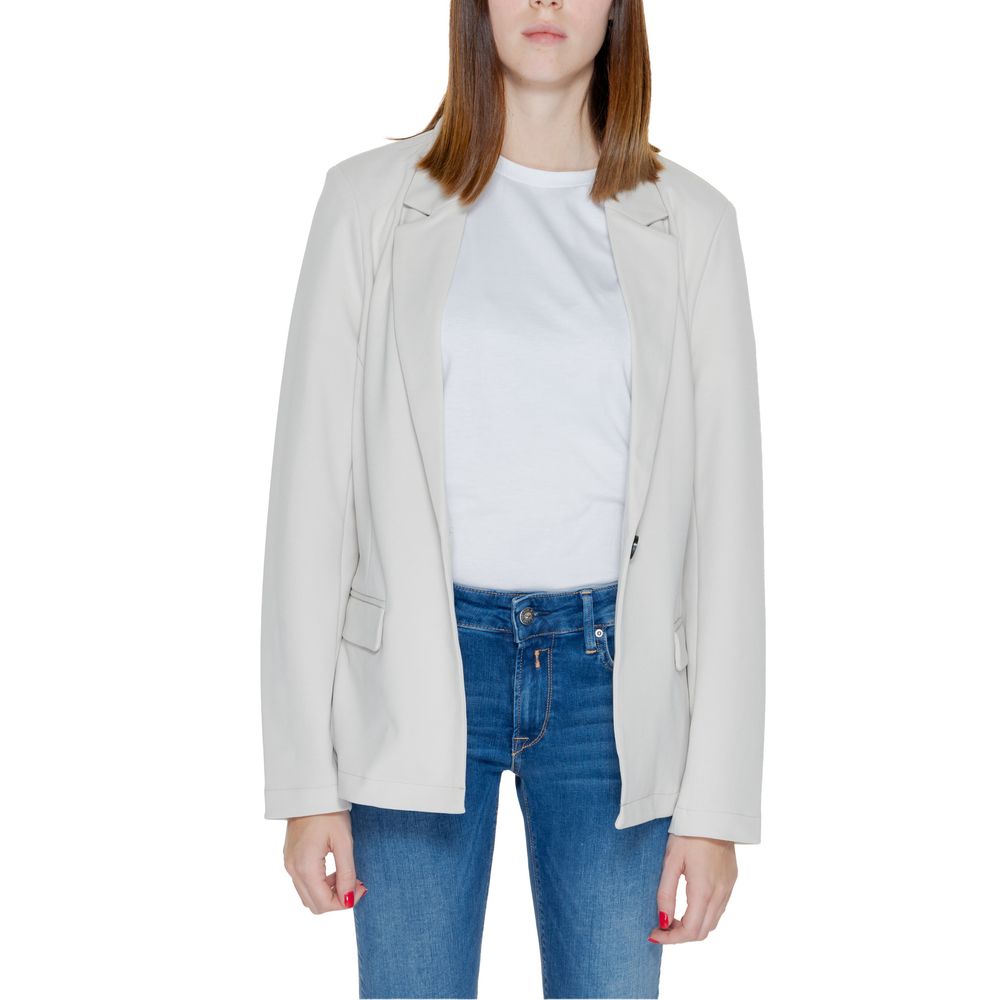 Stylish Beige Polyester Suit & Blazer for Women