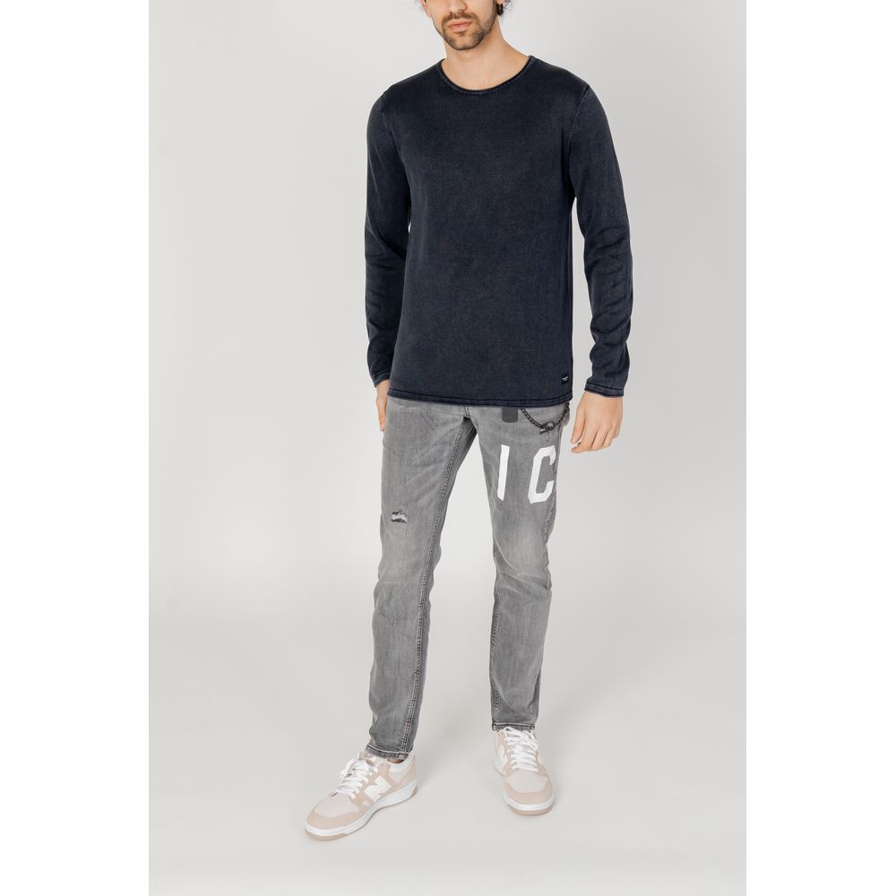 Jack & Jones Blue Cotton Sweatshirt - Jjeleo Knit Crew Neck Noos 12174001