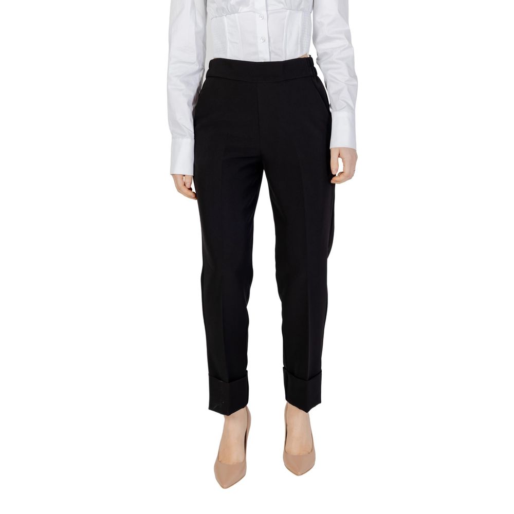Stylish Black Polyester Cigarette Pants for Women