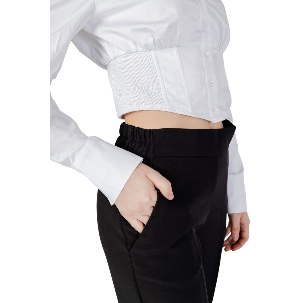 Stylish Black Polyester Cigarette Pants for Women