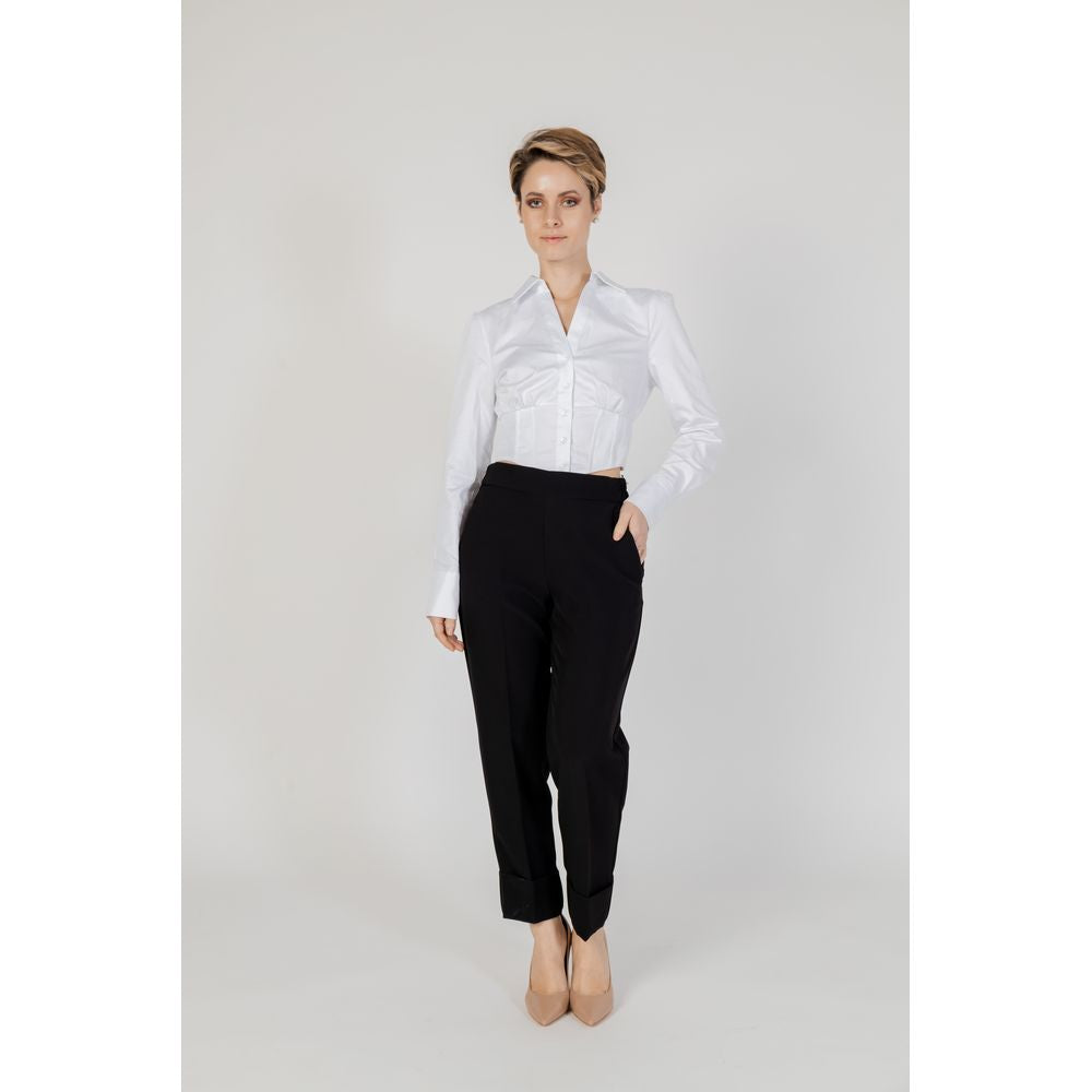 Stylish Black Polyester Cigarette Pants for Women