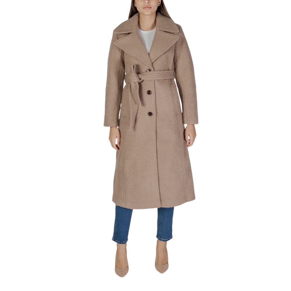 Vila Clothes Women's Beige Polyester Jacket & Coat