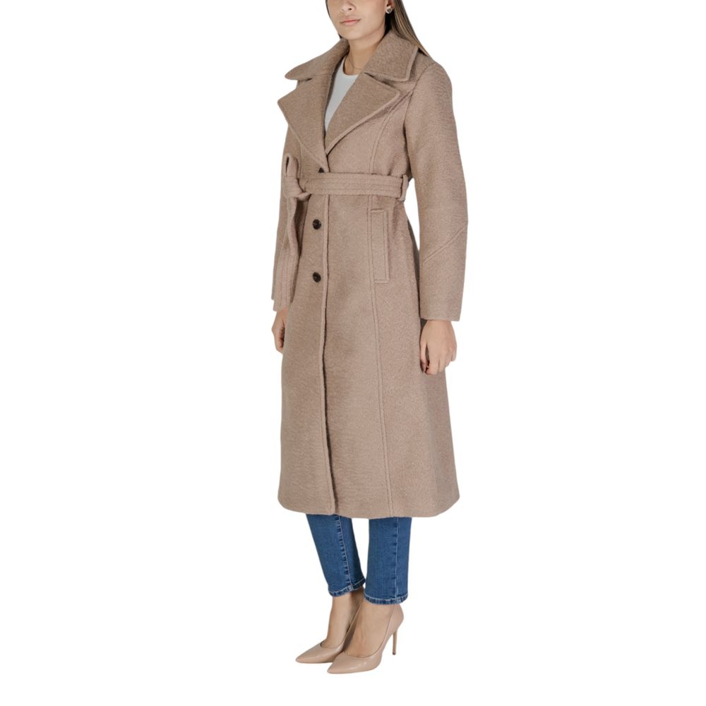 Vila Clothes Women's Beige Polyester Jacket & Coat