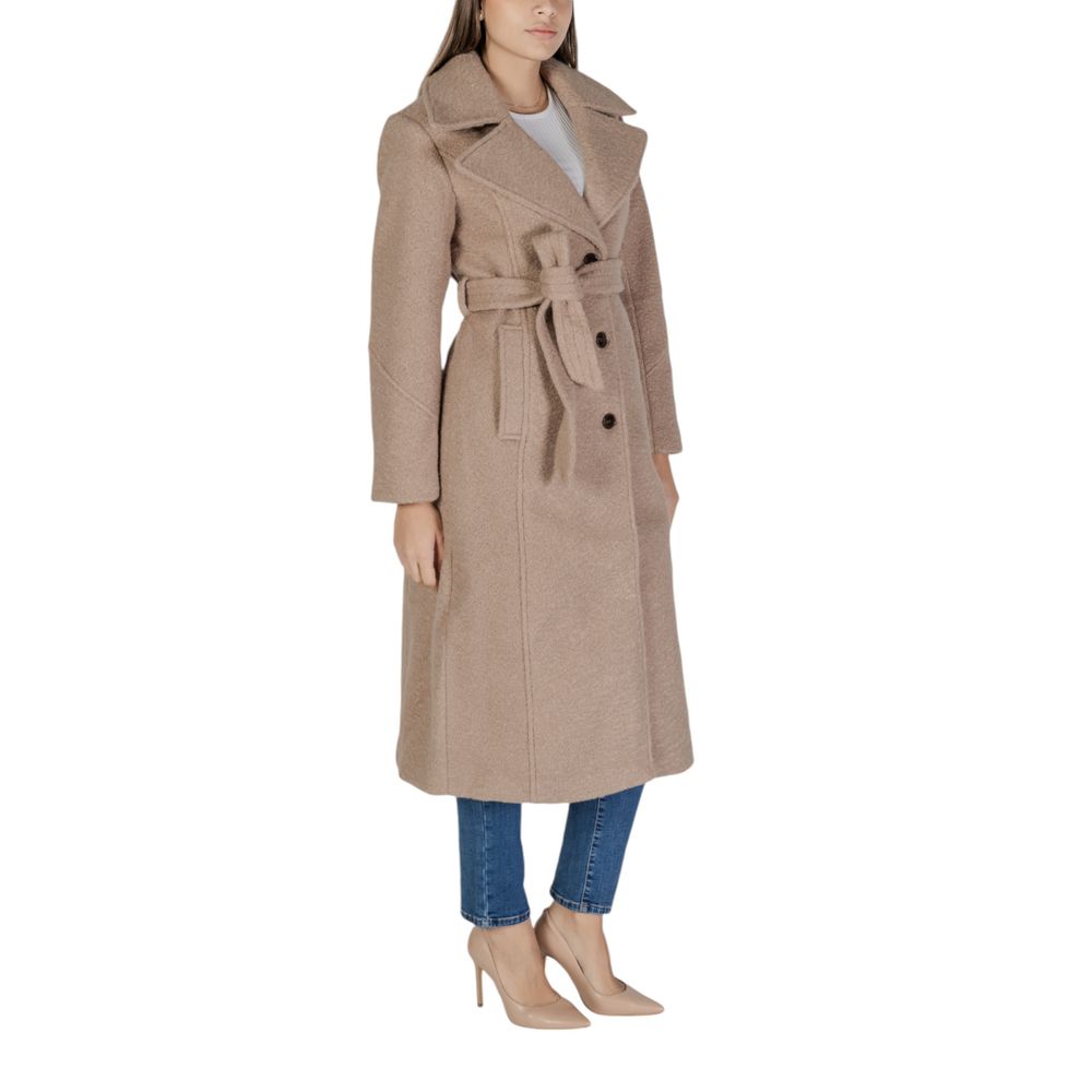 Vila Clothes Women's Beige Polyester Jacket & Coat