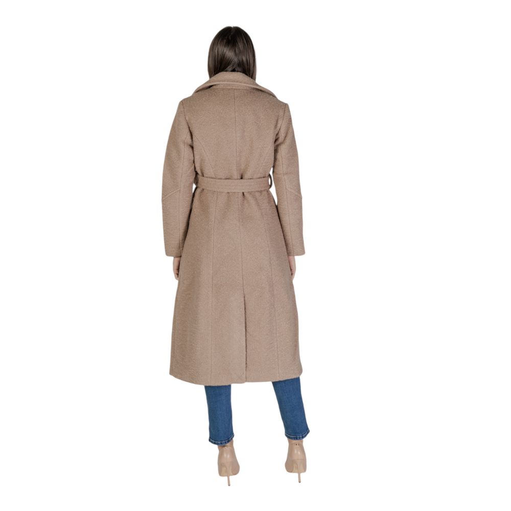 Vila Clothes Women's Beige Polyester Jacket & Coat
