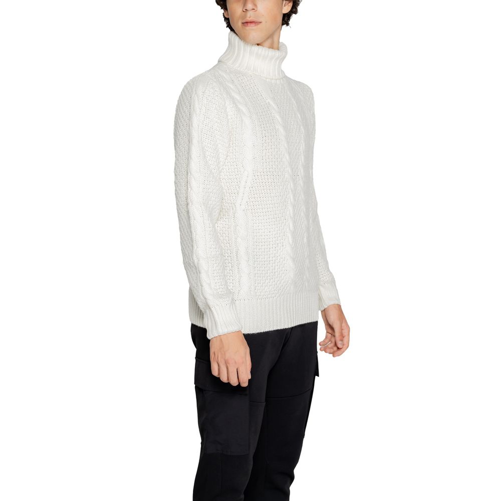 Gianni Lupo White Polyester Turtleneck Sweater