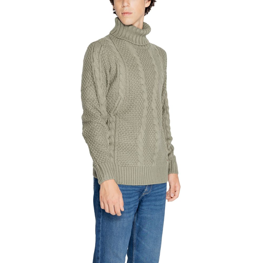 Gianni Lupo Green Cable Knit Poloneck