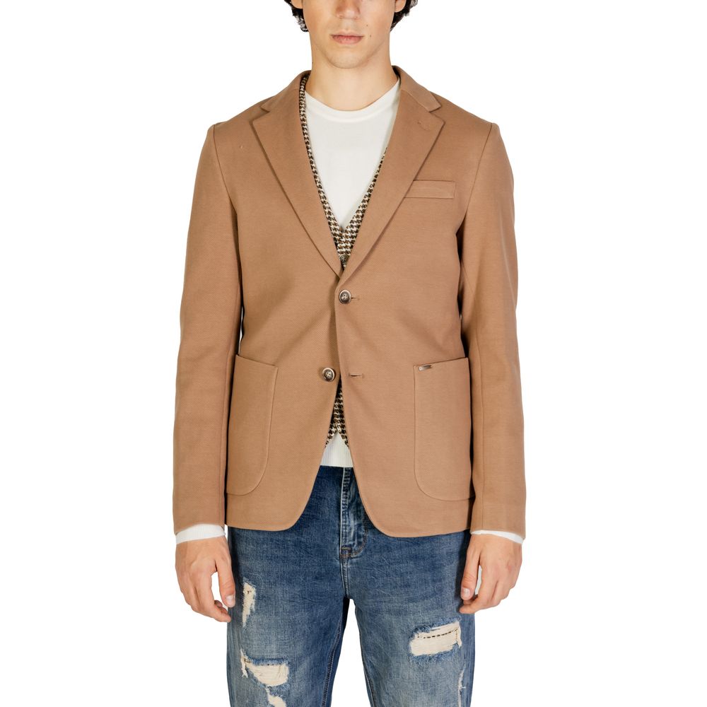 Gianni Lupo Beige Cotton Blazer GL015BD-F24