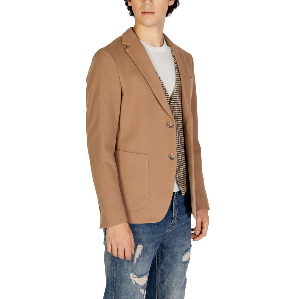 Gianni Lupo Beige Cotton Blazer GL015BD-F24