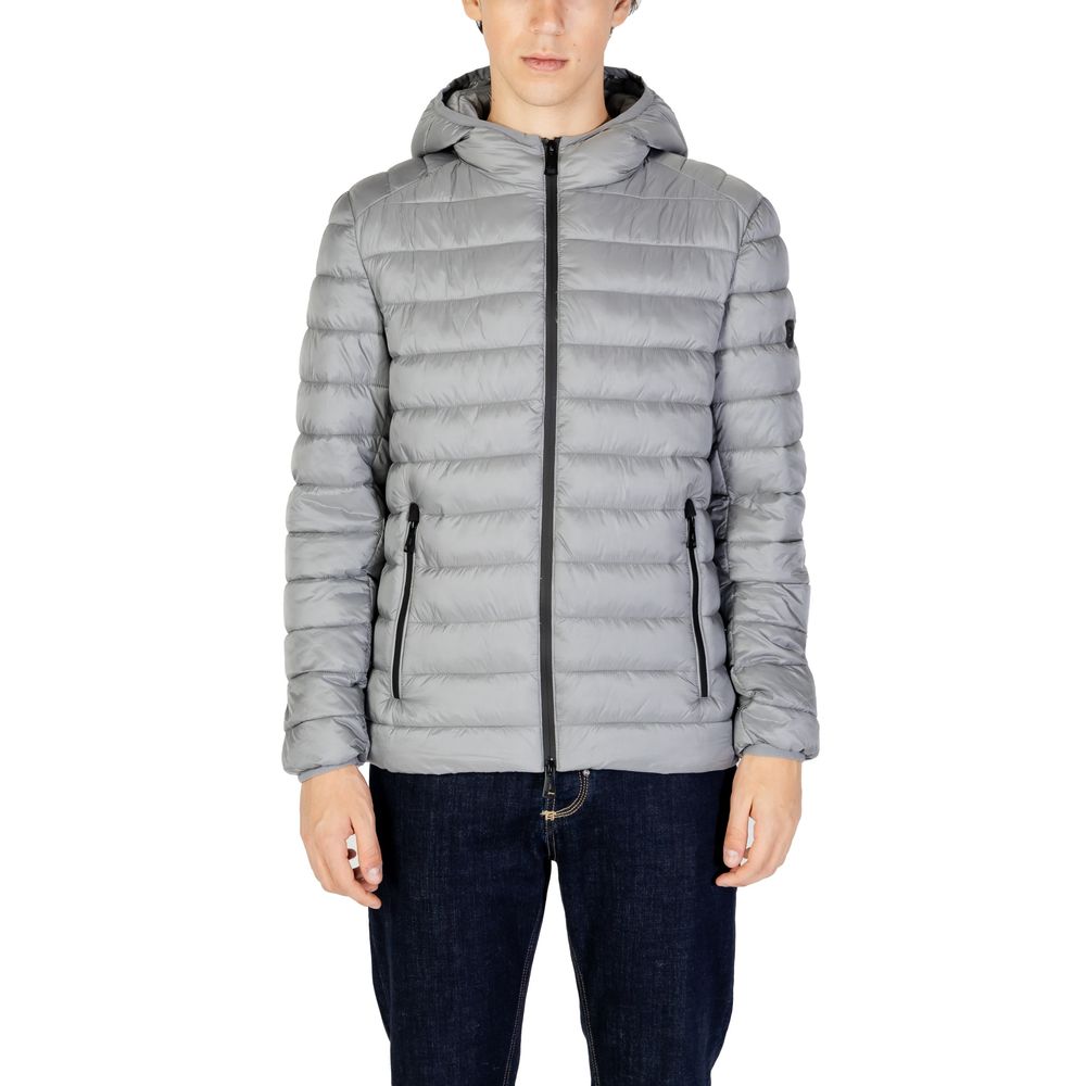 Gianni Lupo Silver Grey Men's Hooded Puffer Jacket