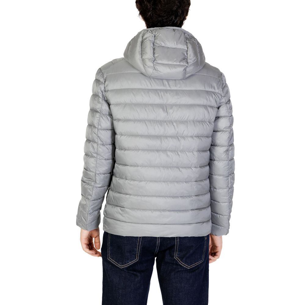 Gianni Lupo Silver Grey Men's Hooded Puffer Jacket