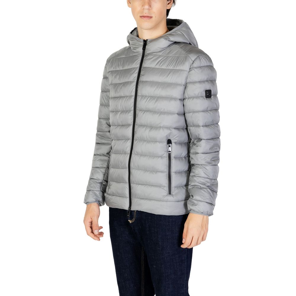 Gianni Lupo Silver Grey Men's Hooded Puffer Jacket