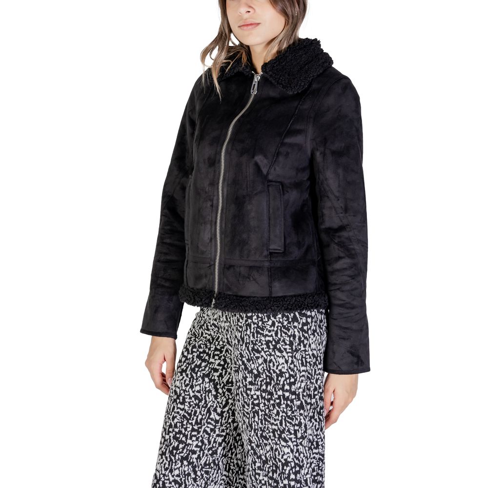 Street One Black Polyester Jacket & Coat for Women