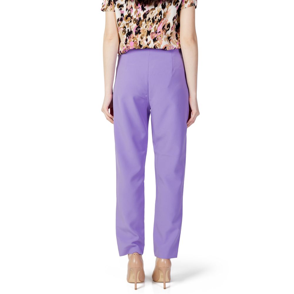 Only Purple Polyester Cigarette Pants for Women