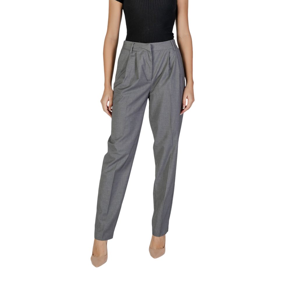 Gray Polyester Women's Pants – Essential Fall/Winter Collection