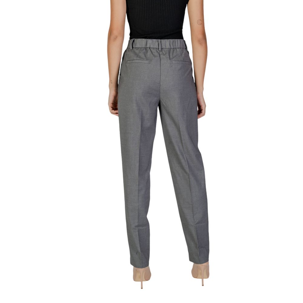 Gray Polyester Women's Pants – Essential Fall/Winter Collection