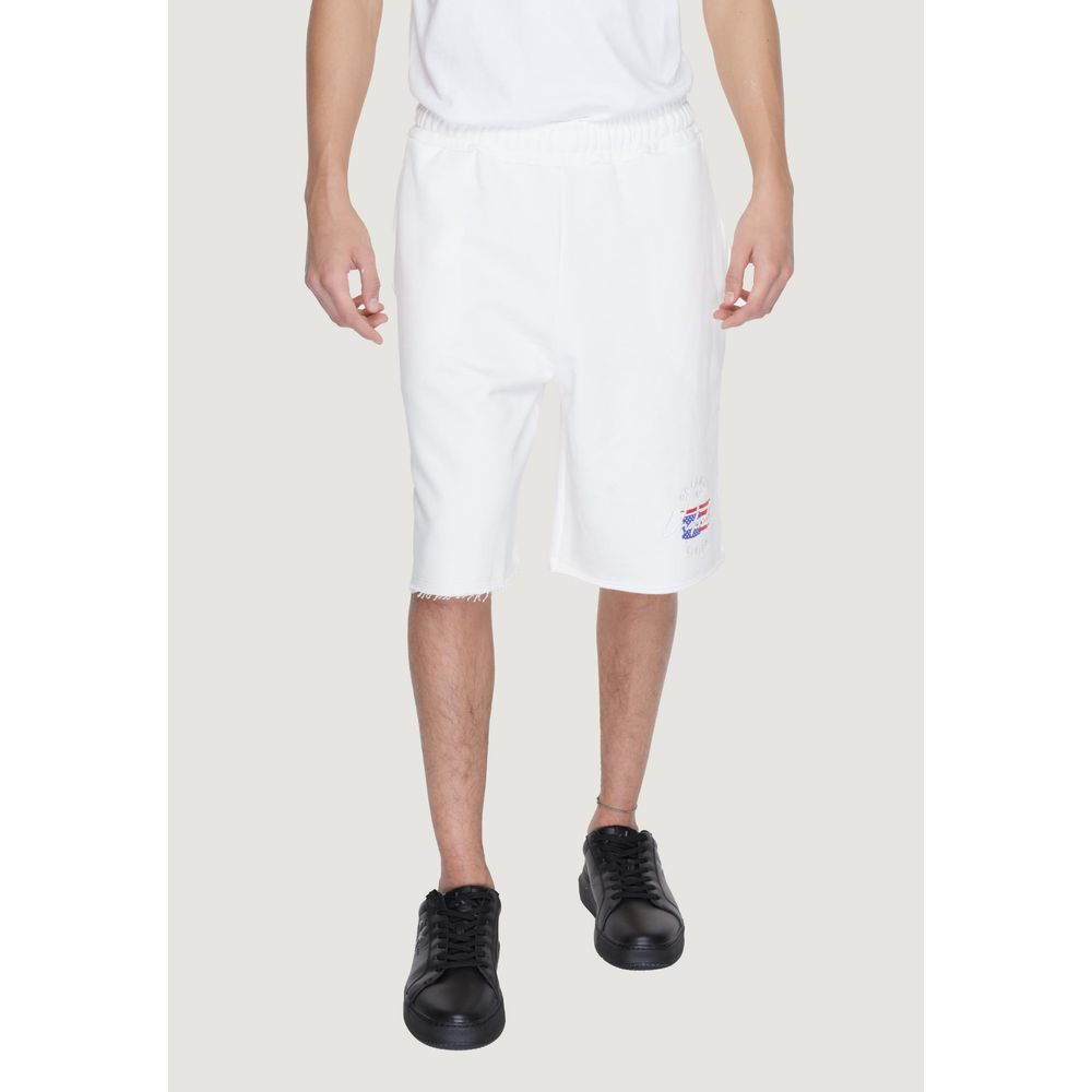 Classic White Cotton Bermuda Shorts for Men