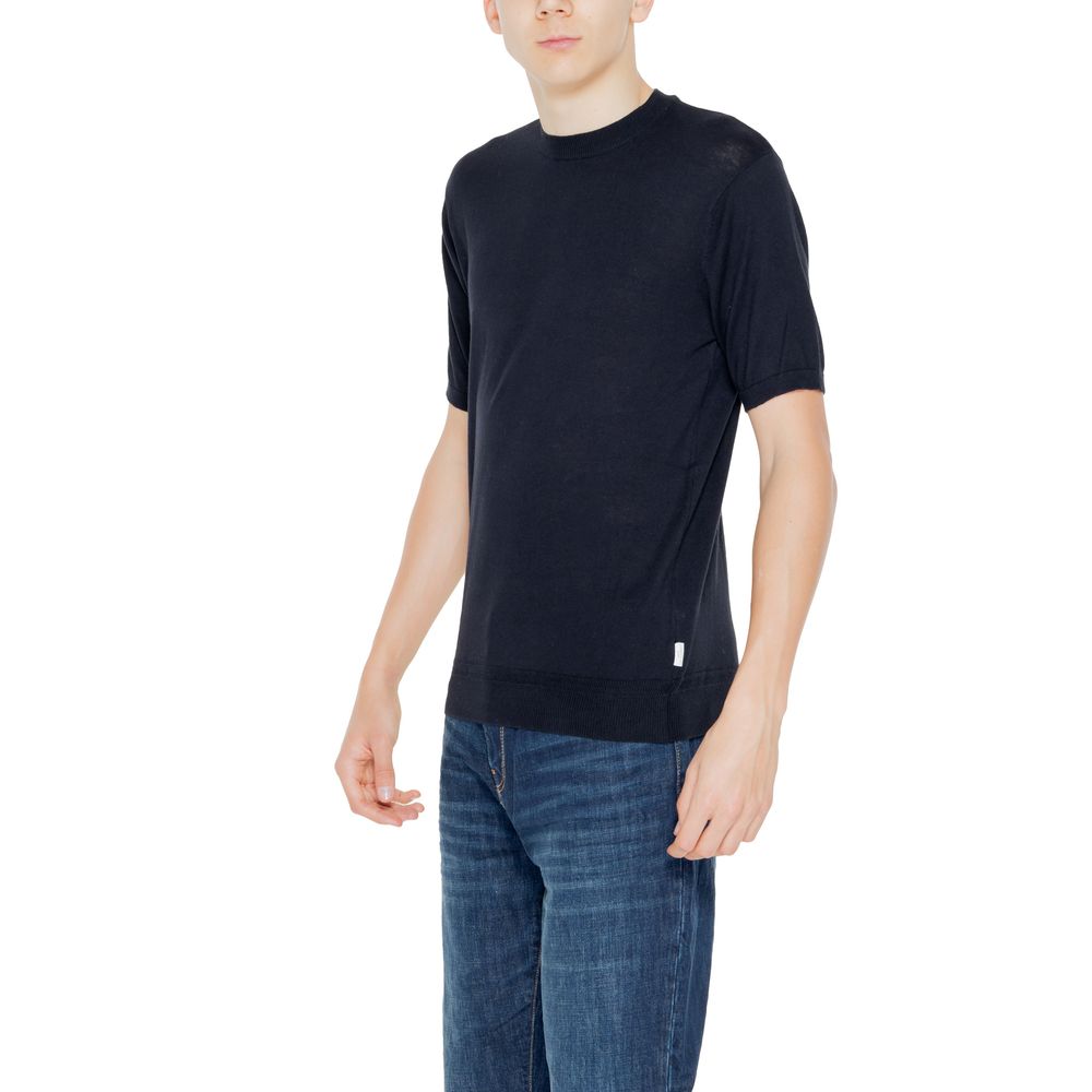 Hamaki-Ho Men's Black Cotton Short Sleeve Knit T-Shirt