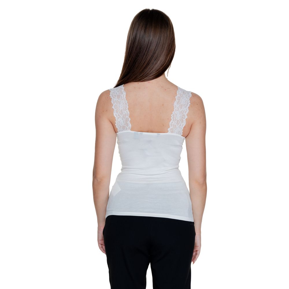 Elegant White Viscose Women's Tank Top – Spring/Summer Collection