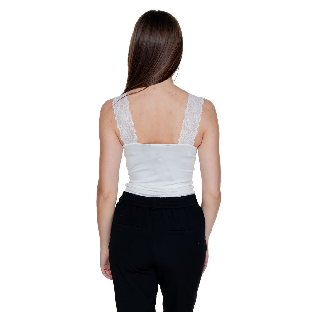 Elegant White Viscose Women's Tank Top – Spring/Summer Collection