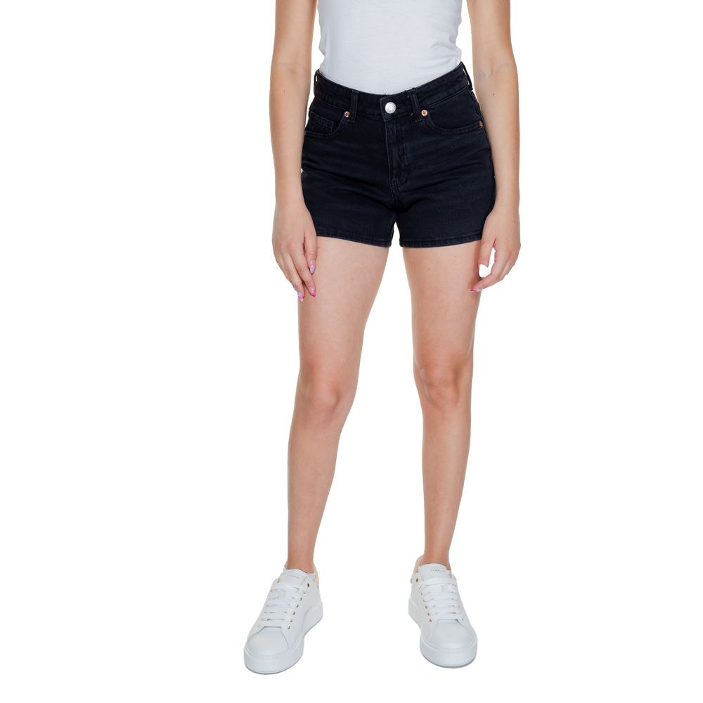 Vero Moda Black Cotton Short for Women