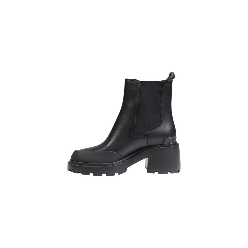 Tommy Hilfiger Black Leather Ankle Boots for Women