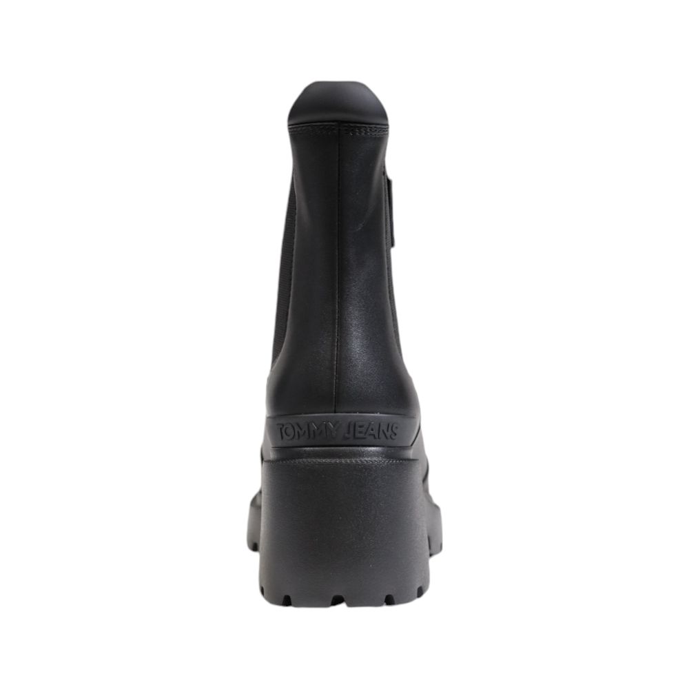 Tommy Hilfiger Black Leather Ankle Boots for Women