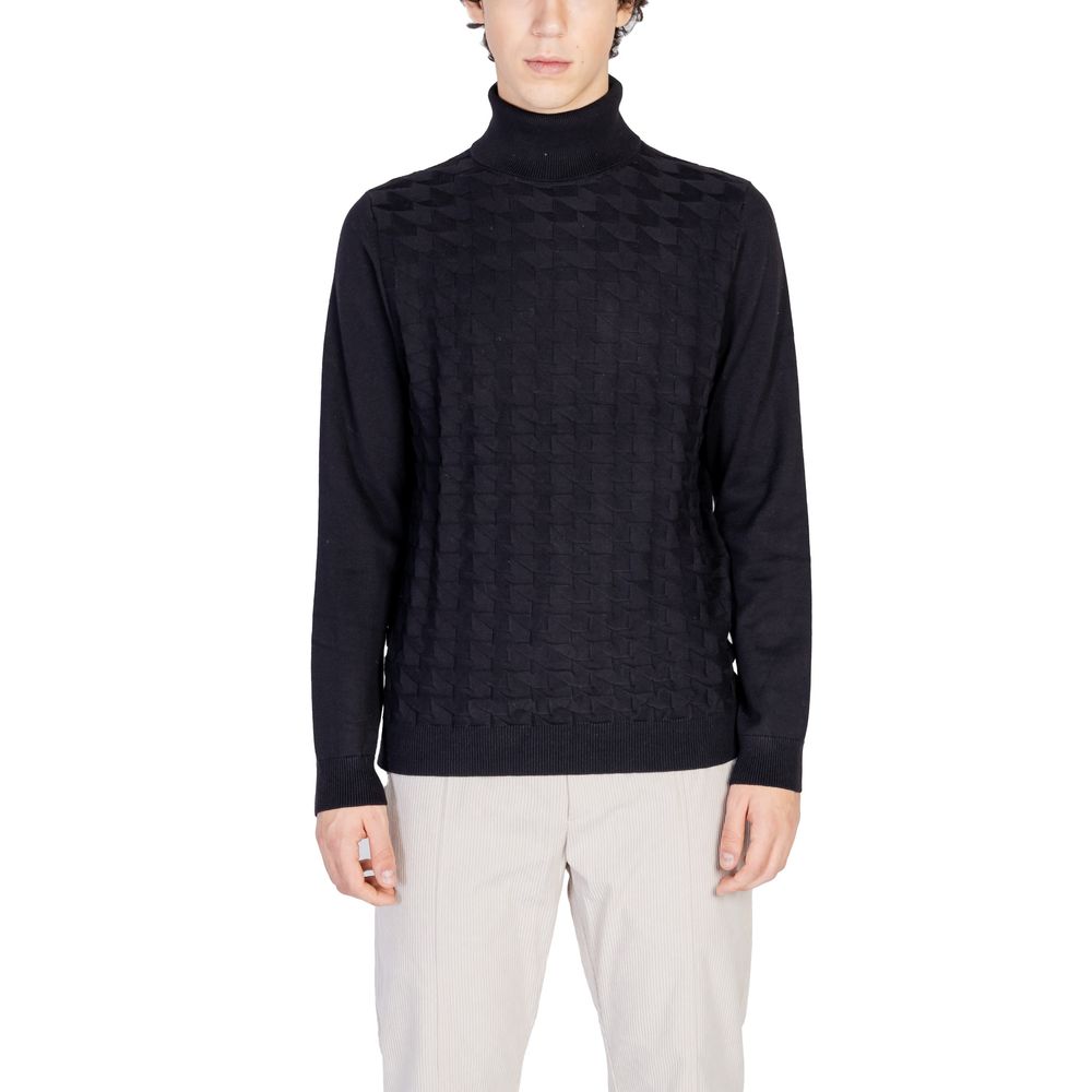 Black Cotton Sweater - Men's Knitwear