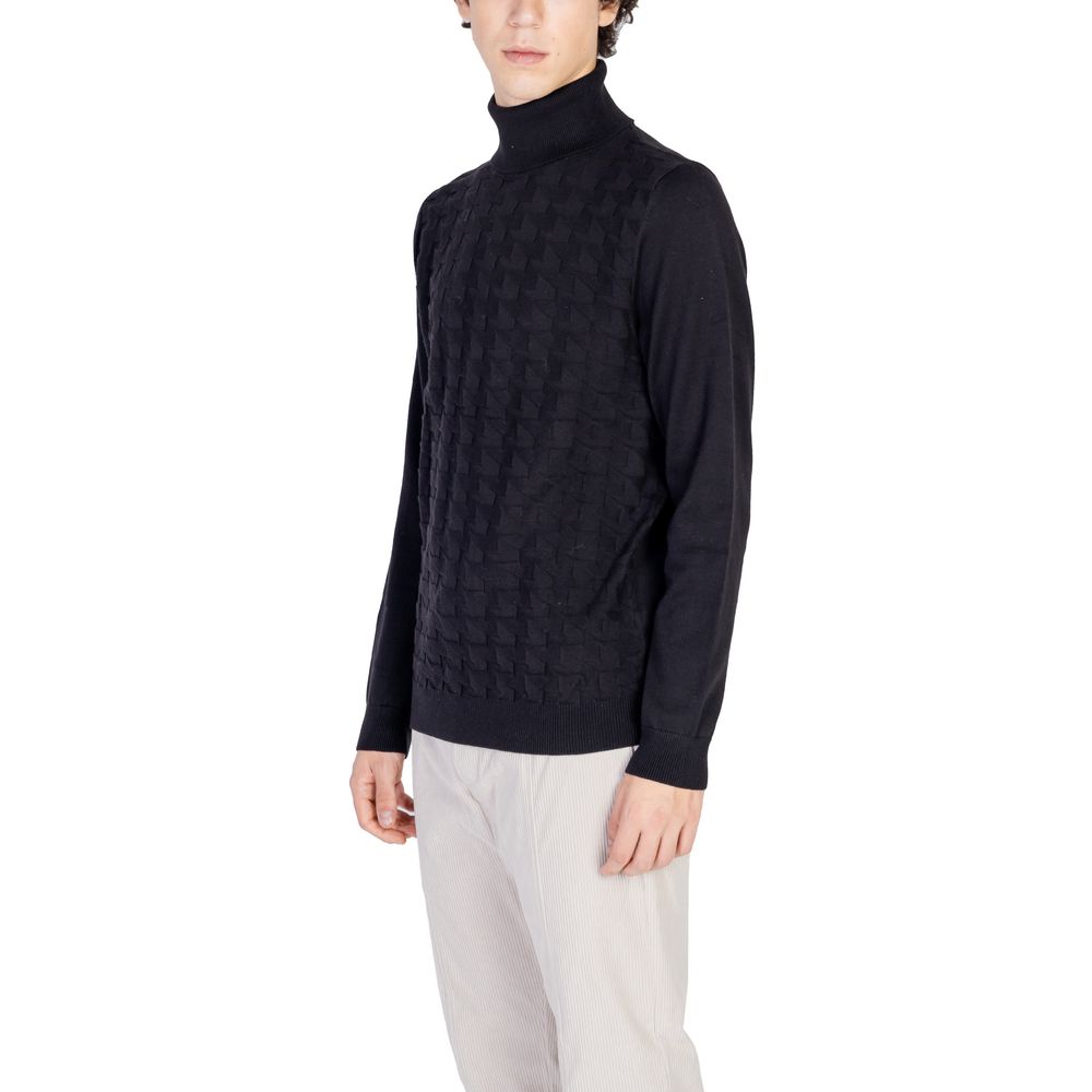 Black Cotton Sweater - Men's Knitwear